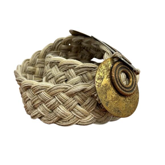 Woven Belt Womens Tan Braided Boho Festival Artisanal Cottagecore Hippie Folk main image 5